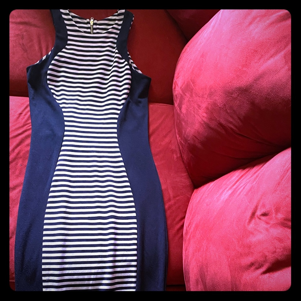 Navy blue midi dress
